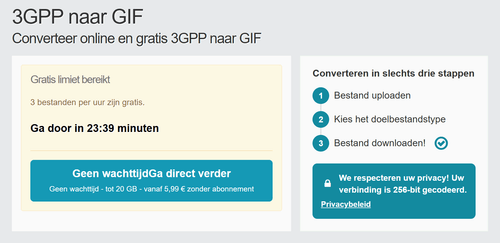 Hoe 3GPP bestanden online converteren naar GIF