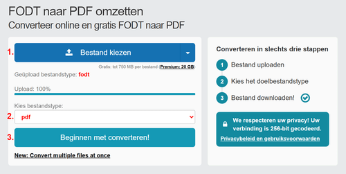 Hoe FODT bestanden online converteren naar PDF