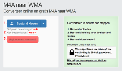Hoe M4A bestanden online converteren naar WMA