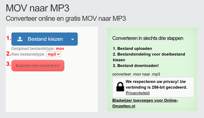 Hoe MOV bestanden online converteren naar MP3