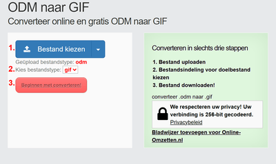 Hoe ODM bestanden online converteren naar GIF