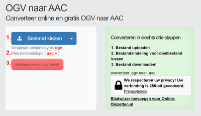 Hoe OGV bestanden online converteren naar AAC