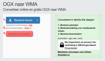 Hoe OGX bestanden online converteren naar WMA
