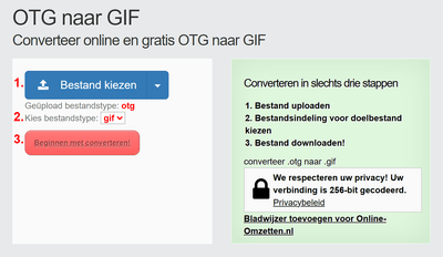Hoe OTG bestanden online converteren naar GIF