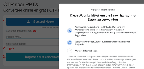 Hoe OTP bestanden online converteren naar PPTX