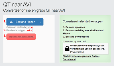 Hoe QT bestanden online converteren naar AVI