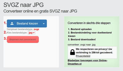 Hoe SVGZ bestanden online converteren naar JPG