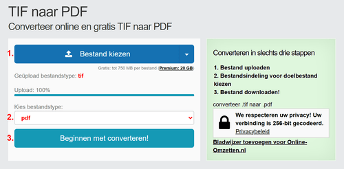 Hoe TIF bestanden online converteren naar PDF