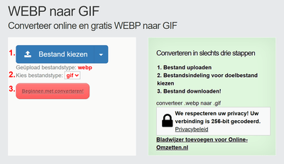 Hoe WEBP bestanden online converteren naar GIF