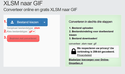 Hoe XLSM bestanden online converteren naar GIF